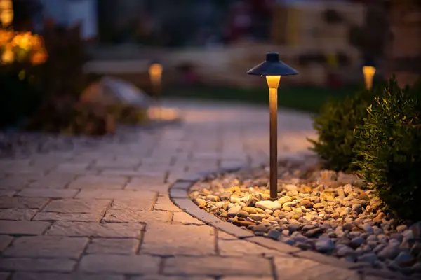 Landscape lighting installation Kansas City Metro - outdoor LED path and accent lights